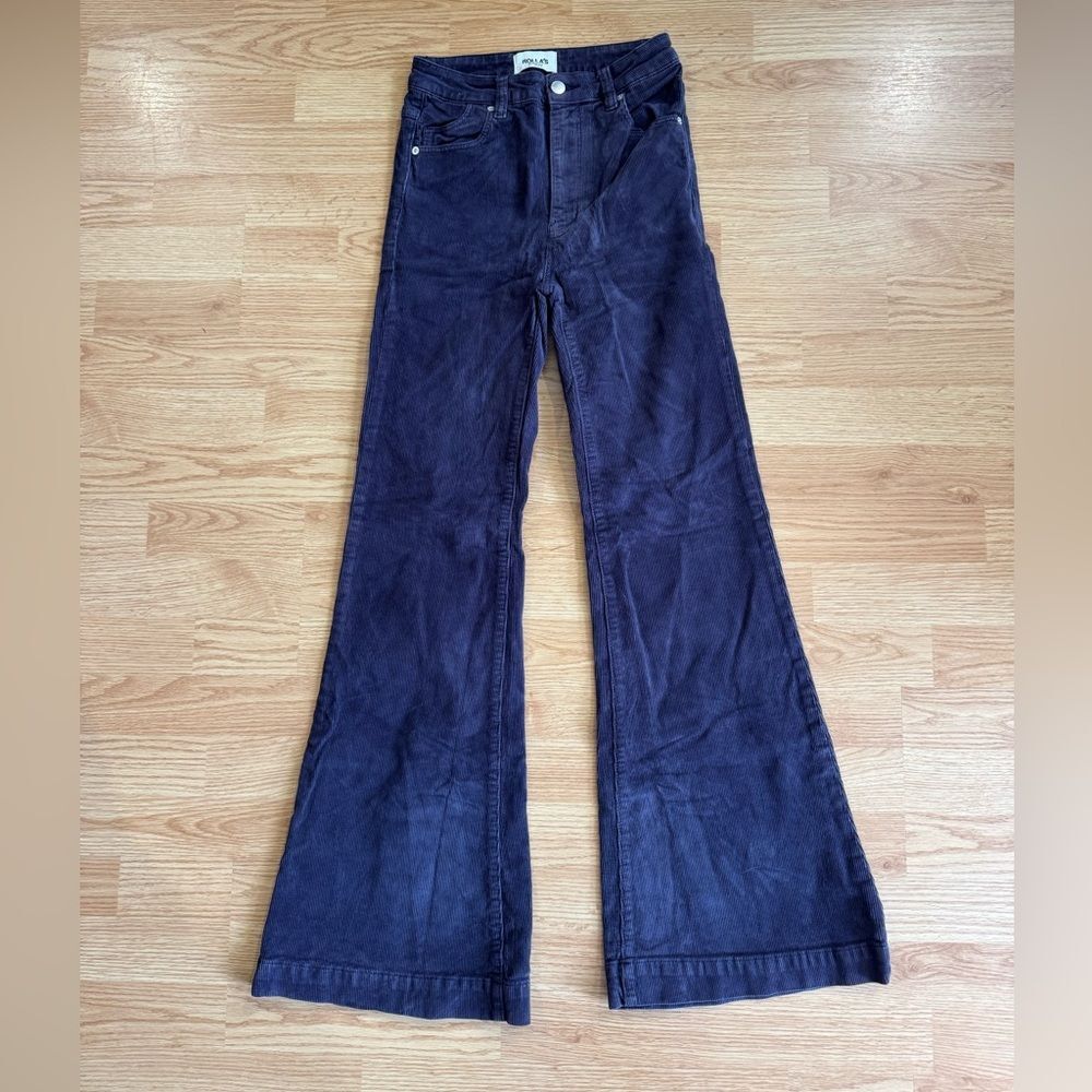 ROLLA'S Women's Eastcoast Flare Corduroy Midnight Blue Bottoms Size 26 - Picture 4 of 8